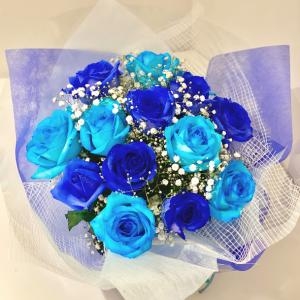 『ブルーローズ』　青いバラのブーケを福岡でお探しなら博多駅でオーダーできます。　福岡市博多区（有）花倶楽部｜「花倶楽部」　（福岡県福岡市博多区の花キューピット加盟店 花屋）のブログ