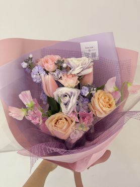 ③おまかせ花束(ピンク＆パープル)